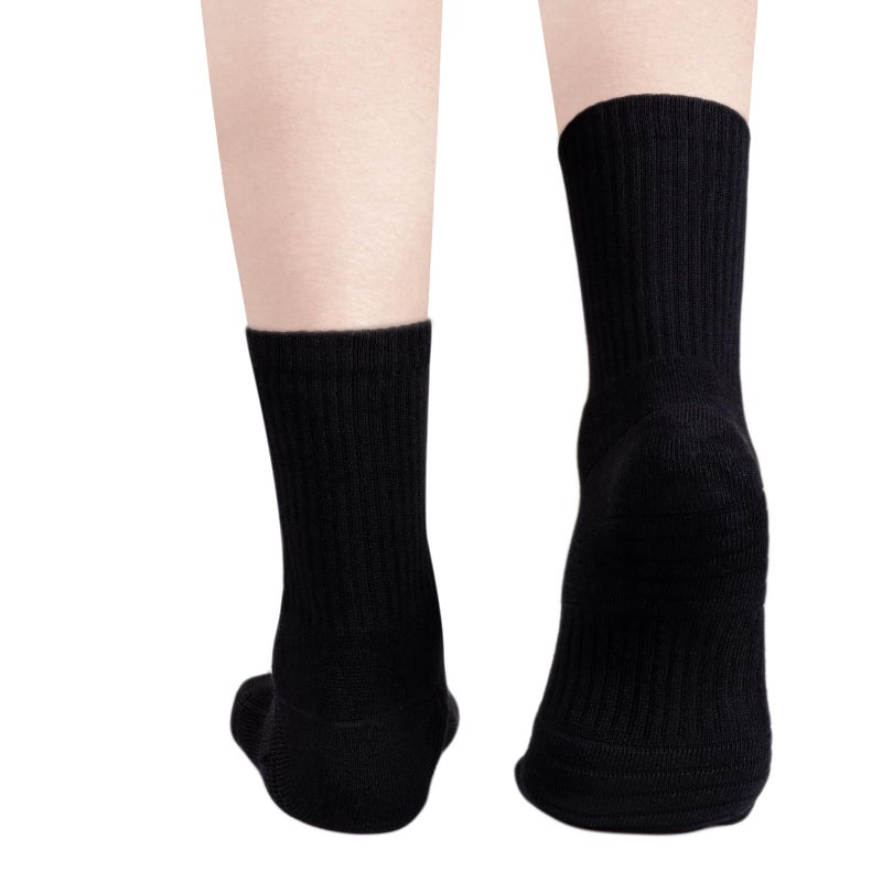 YUEDGE Women's Black Work Boot Socks Performance Moisture Wicking Cotton Sports Athletic Workout Training Cushioned Crew Socks For Women 6-9, 5 Paris - Image 3